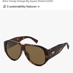 SOJOS Oversized Aviator Sunglasses Polarized Womens Retro Vintage Square